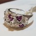 Silver Plated Hello Kitty Cluster Crystal Ring Size 7 & 8 106161